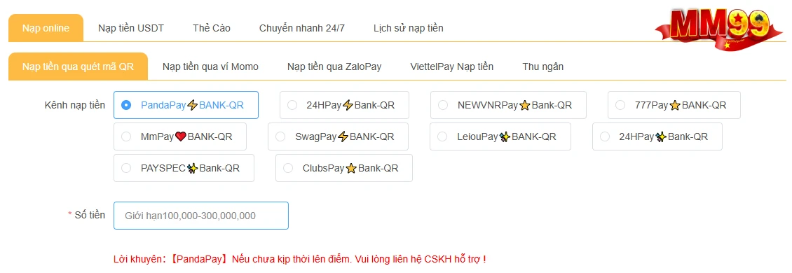 mm99huongdannaptien MM99 Tặng 99K Link MM99 Game Bài Slot Nổ Hũ Lớn 2025 Các Hình Thức Nạp Tiền Phổ Biến Tại MM99